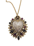 Collana con cuore centrale argentato