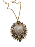 Collana con cuore centrale argentato
