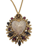 Collana con cuore centrale argentato