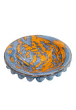 Centrotavola pigna blu-arancione striato, 20x5 cm