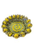 Centrotavola con limoni colore giallo e verde sfumato, diametro 37 cm