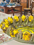 Centrotavola con limoni colore giallo e verde sfumato, diametro 37 cm