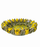 Centrotavola con limoni colore giallo e verde sfumato, diametro 37 cm