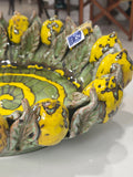 Centrotavola con limoni colore giallo e verde sfumato, diametro 37 cm