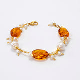 Bracciale perle e ambra naturale