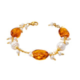 Bracciale perle e ambra naturale