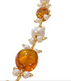 Bracciale perle e ambra naturale