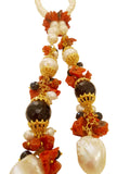 Collana lunga perle, onice e corallo