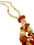 Collana lunga perle, onice e corallo