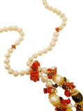 Collana lunga perle, onice e corallo