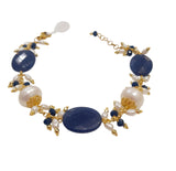 Bracciale con agate e perle naturali, vari colori