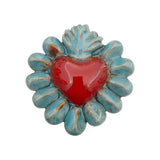 Cuore sacro in ceramica, ex voto vari colori