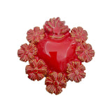 Cuore sacro in ceramica, ex voto vari colori