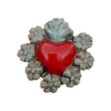 Cuore sacro in ceramica, ex voto vari colori