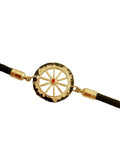 Bracciale con Cordino e Ruota Carretto Siciliano in Metallo Smaltato