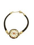 Bracciale con Cordino e Ruota Carretto Siciliano in Metallo Smaltato