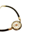 Bracciale con Cordino e Ruota Carretto Siciliano in Metallo Smaltato