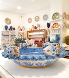 Centrotavola motivi marini in Ceramica di Caltagirone 30 cm