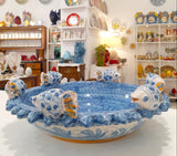 Centrotavola motivi marini in Ceramica di Caltagirone 30 cm