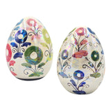 Uova pasquali in Ceramica madreperlati, decori floreali, 3 misure