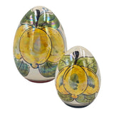 Uova pasquali in Ceramica madreperlati con decoro limoni, varie misure