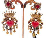 Orecchini cuori sacri con corona