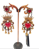 Orecchini cuori sacri con corona
