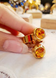 Anello a bottone con cristalli, vari modelli