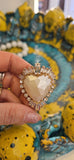 Anello ex voto cuore sacro con cristalli