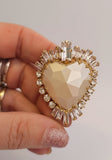 Anello ex voto cuore sacro con cristalli