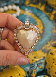 Anello ex voto cuore sacro con cristalli