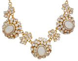 Collana in opalite bianca e cristalli