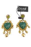 Orecchini cuori sacri in verde
