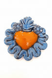 Cuore sacro in ceramica, ex voto vari colori