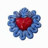 Cuore sacro in ceramica, ex voto vari colori