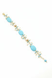 Bracciale catena dorata e perle in pasta di turchese, 2 versioni