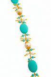 Bracciale catena dorata e perle in pasta di turchese, 2 versioni