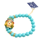 Bracciale con testa di moro in ceramica, 2 colori