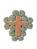 Croce ex voto devozionale siciliana in ceramica