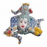 Trinacria da muro in ceramica di Caltagirone dipinta a mano. Cm 20