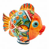 Pesce in ceramica di Caltagirone, interamente realizzato e dipinto a mano.