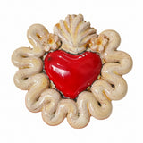 Cuore sacro in ceramica, ex voto vari colori