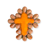 Croce ex voto devozionale siciliana in ceramica