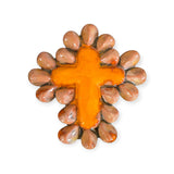 Croce ex voto devozionale siciliana in ceramica