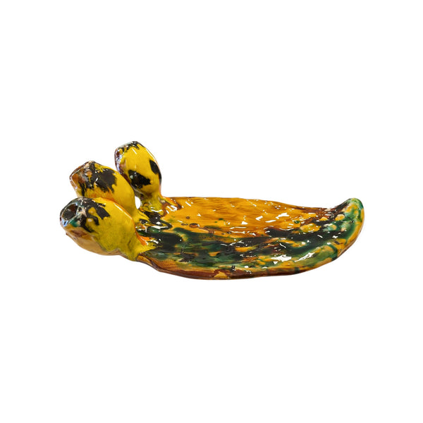 Pala di Fico d'india smaltata in ceramica siciliana con frutti