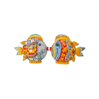 Pesce palla piatto in ceramica di Caltagirone