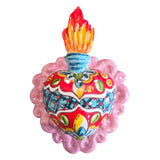 Cuori sacri ex voto decorati da parete o da appoggio