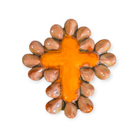 Croce ex voto devozionale siciliana in ceramica