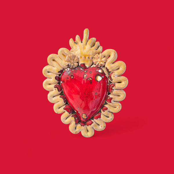 Ex Voto Cuore Sacro in Ceramica