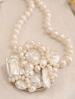 Collana perle naturali e pasta turchese